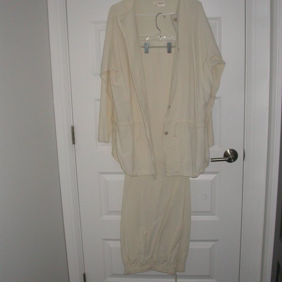 Splash Other - Cream Cotton Jacket and Pant Suit